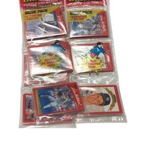 Donruss Baseball Puzzle and Cards Pack- 48 cards and 9 Puzzle Pieces Lot Of 3
